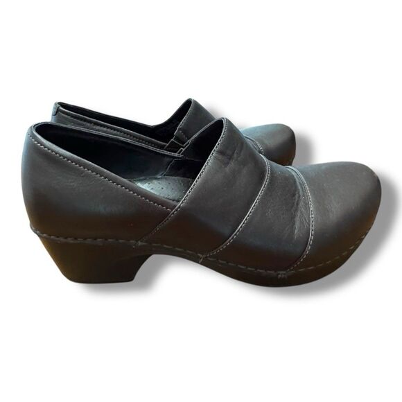 Dansko Tenley Brown Leather Clogs Minimalist Office Women's Size EU 37 / US 6.5 - Picture 2 of 10